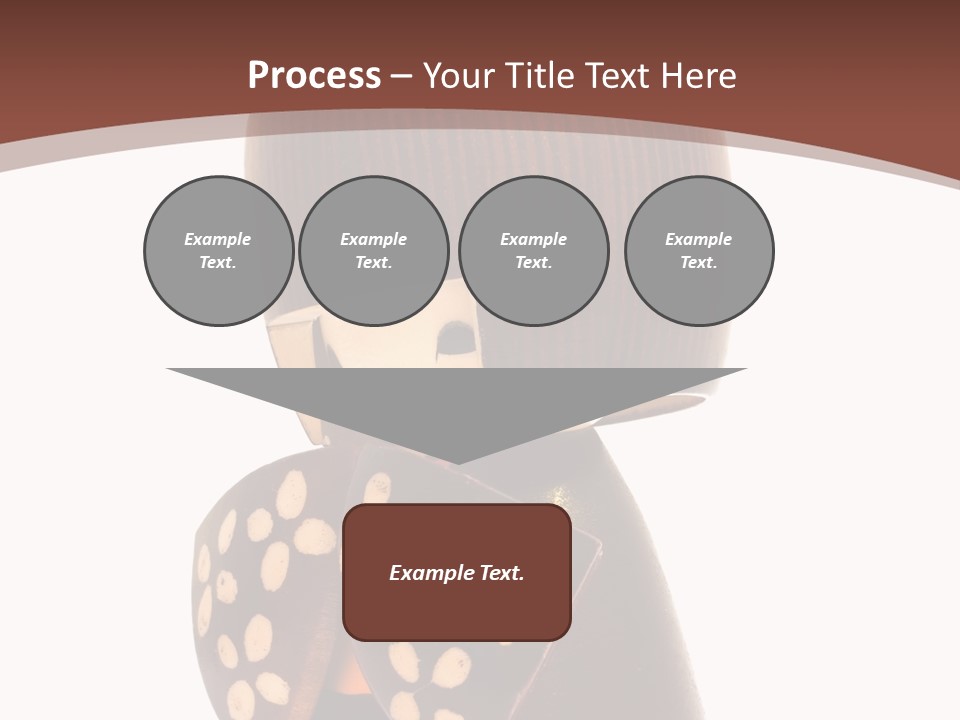 Kokeshi Japanese Doll Isolated On White. PowerPoint Template