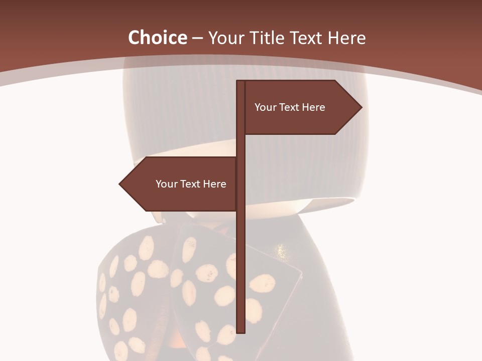 Kokeshi Japanese Doll Isolated On White. PowerPoint Template