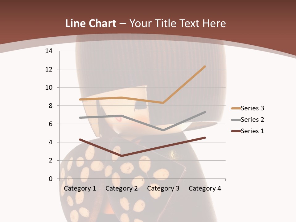 Kokeshi Japanese Doll Isolated On White. PowerPoint Template