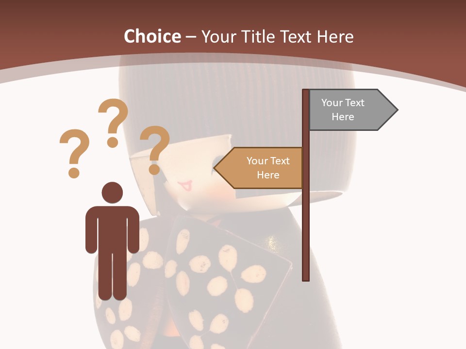 Kokeshi Japanese Doll Isolated On White. PowerPoint Template