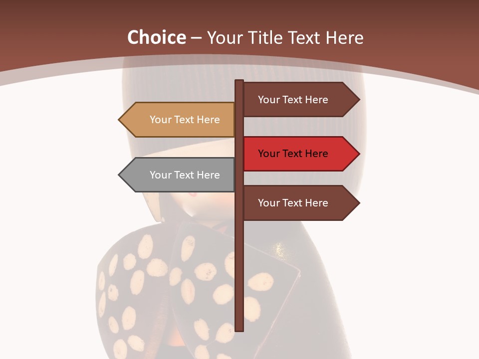 Kokeshi Japanese Doll Isolated On White. PowerPoint Template