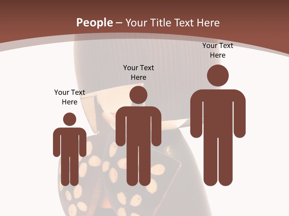 Kokeshi Japanese Doll Isolated On White. PowerPoint Template