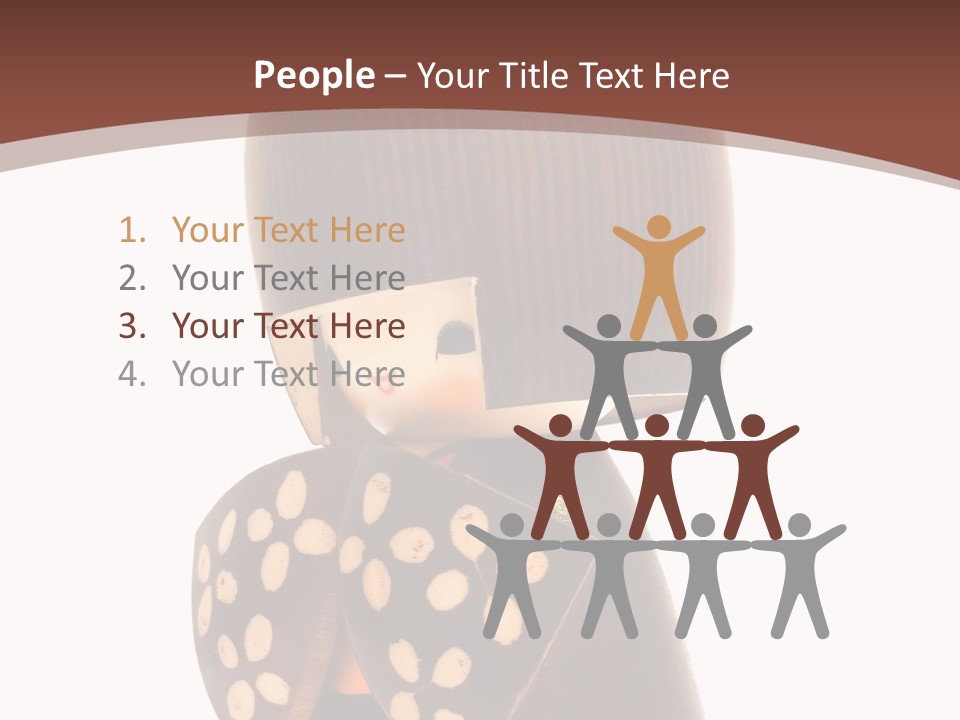 Kokeshi Japanese Doll Isolated On White. PowerPoint Template