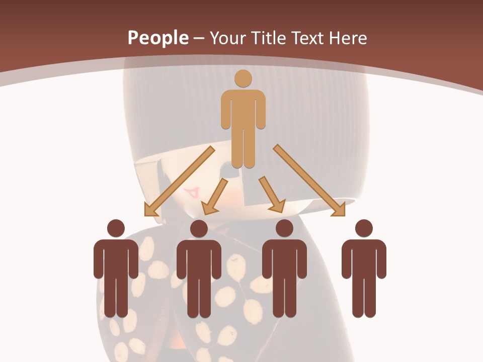 Kokeshi Japanese Doll Isolated On White. PowerPoint Template