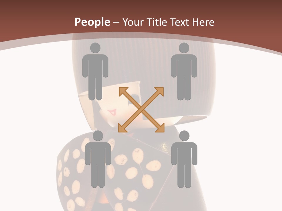 Kokeshi Japanese Doll Isolated On White. PowerPoint Template