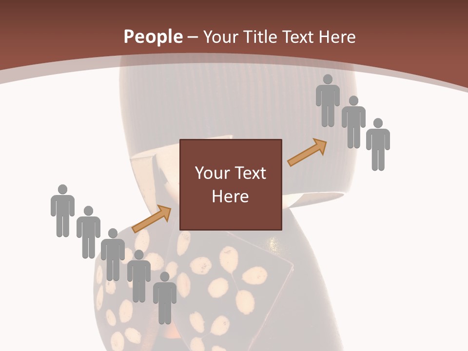 Kokeshi Japanese Doll Isolated On White. PowerPoint Template