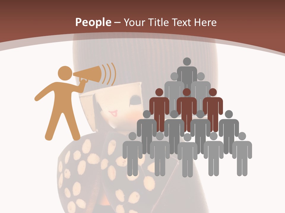 Kokeshi Japanese Doll Isolated On White. PowerPoint Template