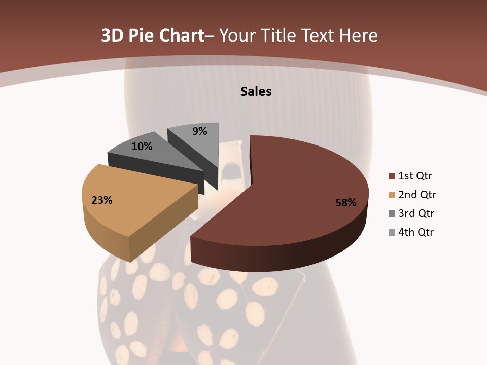 Kokeshi Japanese Doll Isolated On White. PowerPoint Template