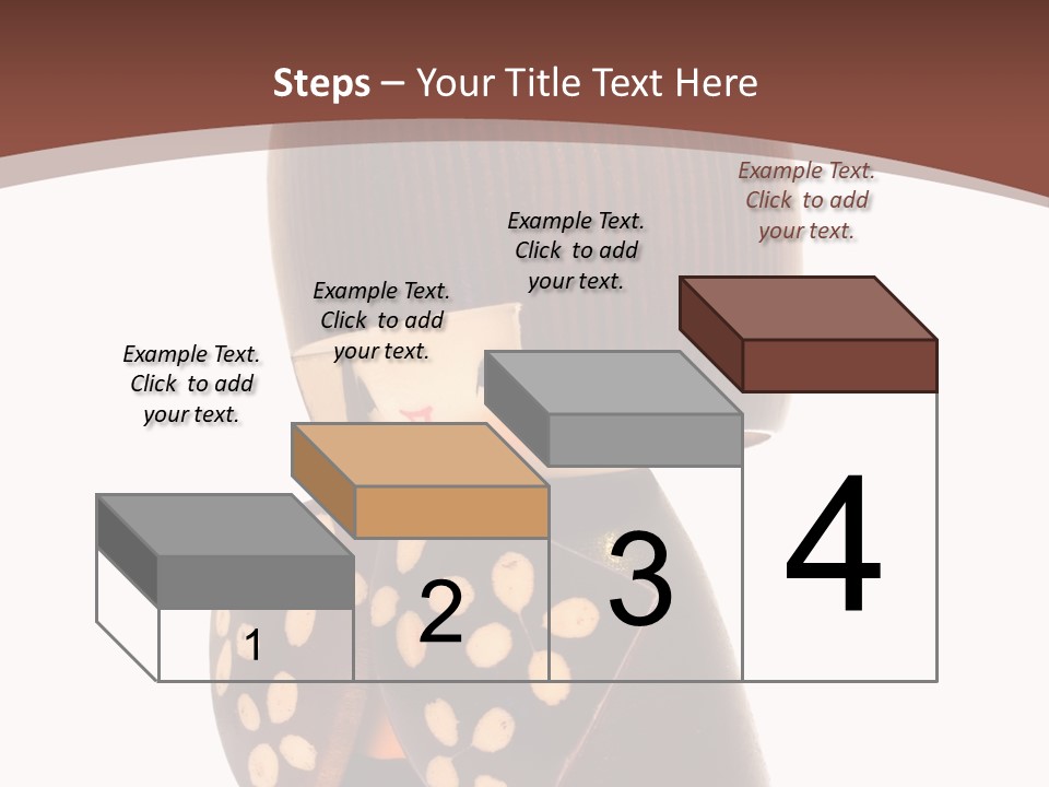 Kokeshi Japanese Doll Isolated On White. PowerPoint Template