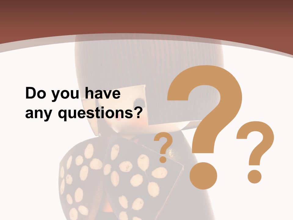 Kokeshi Japanese Doll Isolated On White. PowerPoint Template