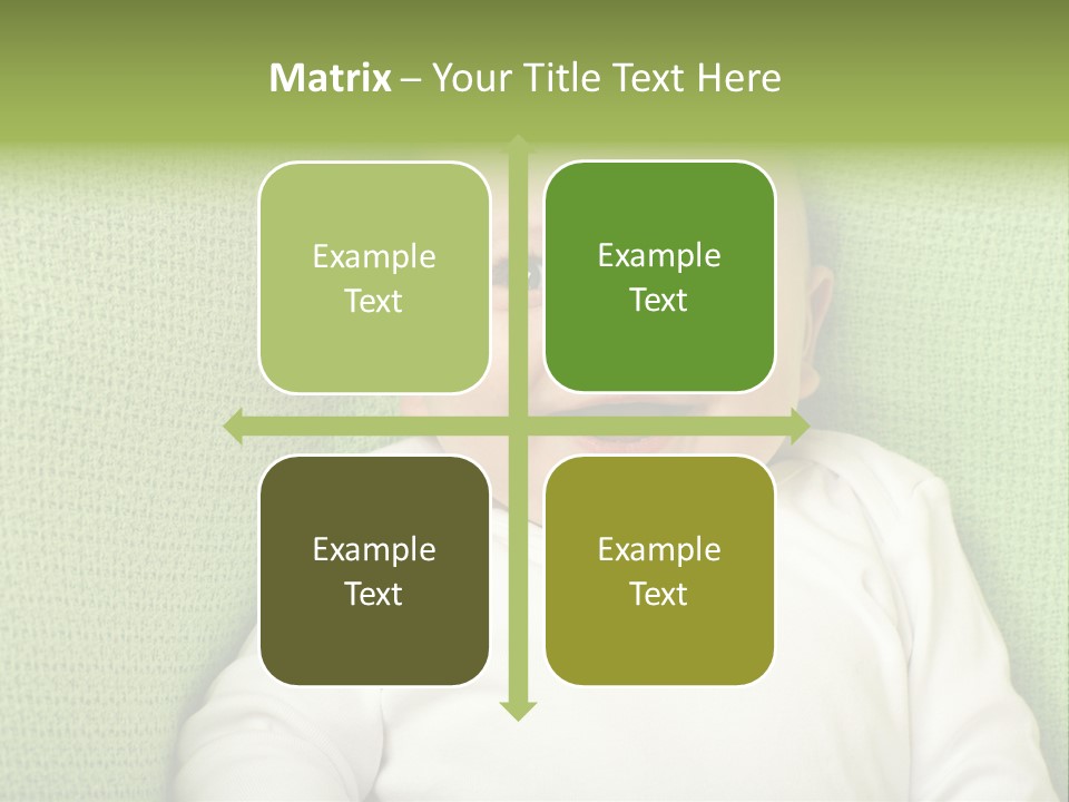 Cute Happy Baby Boy Smiling On Green Background PowerPoint Template