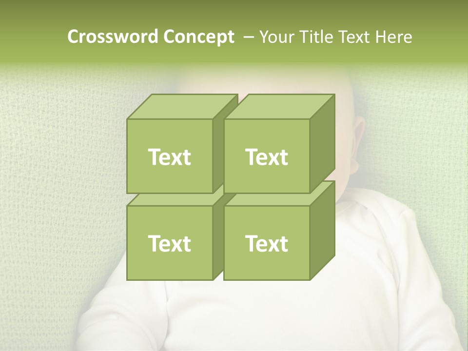 Cute Happy Baby Boy Smiling On Green Background PowerPoint Template