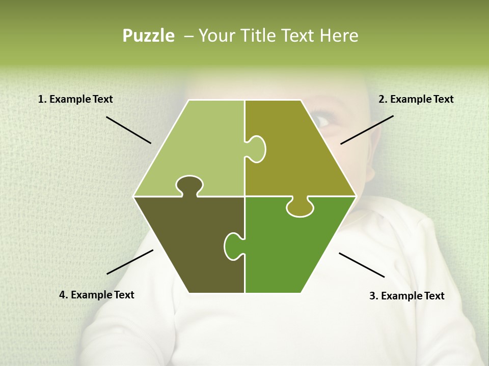 Cute Happy Baby Boy Smiling On Green Background PowerPoint Template