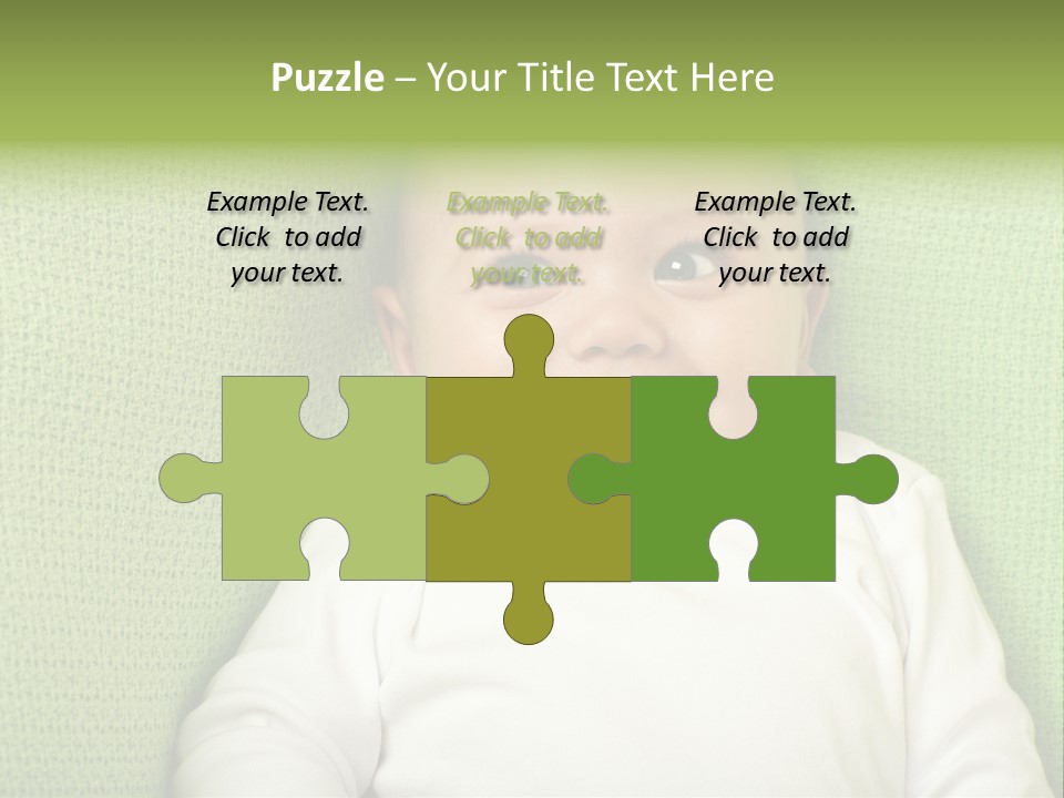 Cute Happy Baby Boy Smiling On Green Background PowerPoint Template