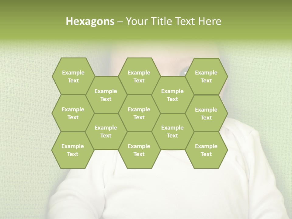 Cute Happy Baby Boy Smiling On Green Background PowerPoint Template