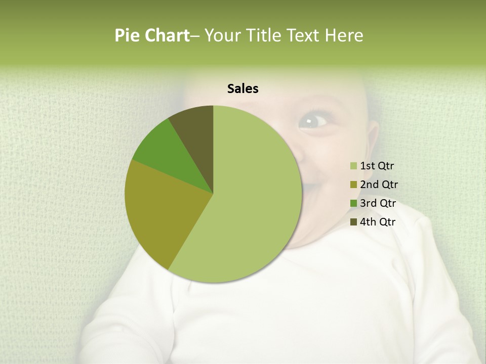 Cute Happy Baby Boy Smiling On Green Background PowerPoint Template