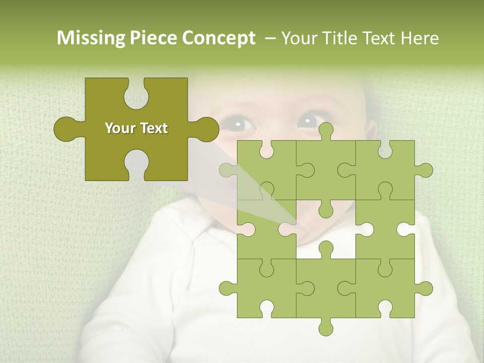 Cute Happy Baby Boy Smiling On Green Background PowerPoint Template