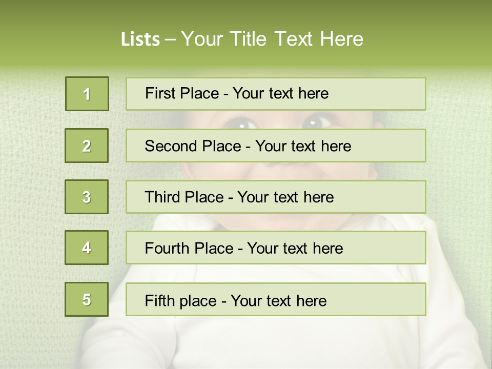 Cute Happy Baby Boy Smiling On Green Background PowerPoint Template