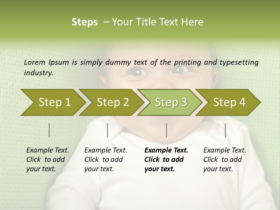 Cute Happy Baby Boy Smiling On Green Background PowerPoint Template