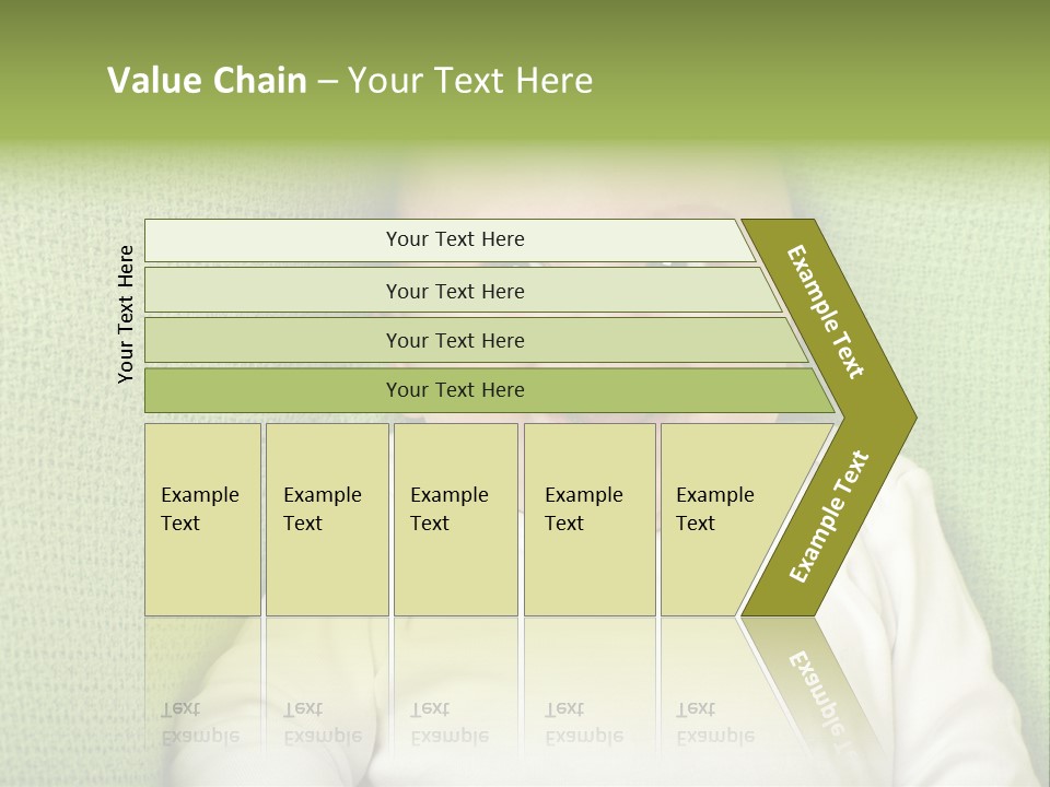 Cute Happy Baby Boy Smiling On Green Background PowerPoint Template