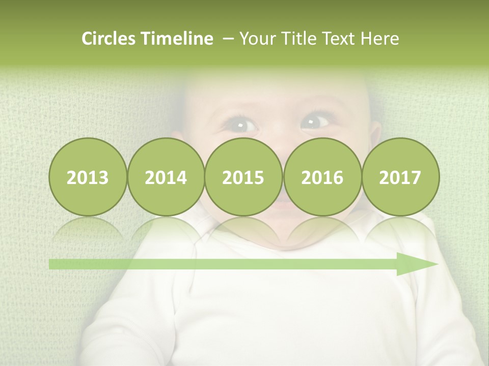 Cute Happy Baby Boy Smiling On Green Background PowerPoint Template