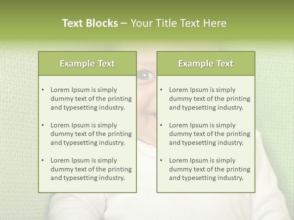 Cute Happy Baby Boy Smiling On Green Background PowerPoint Template