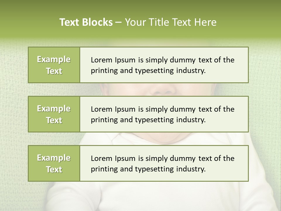 Cute Happy Baby Boy Smiling On Green Background PowerPoint Template