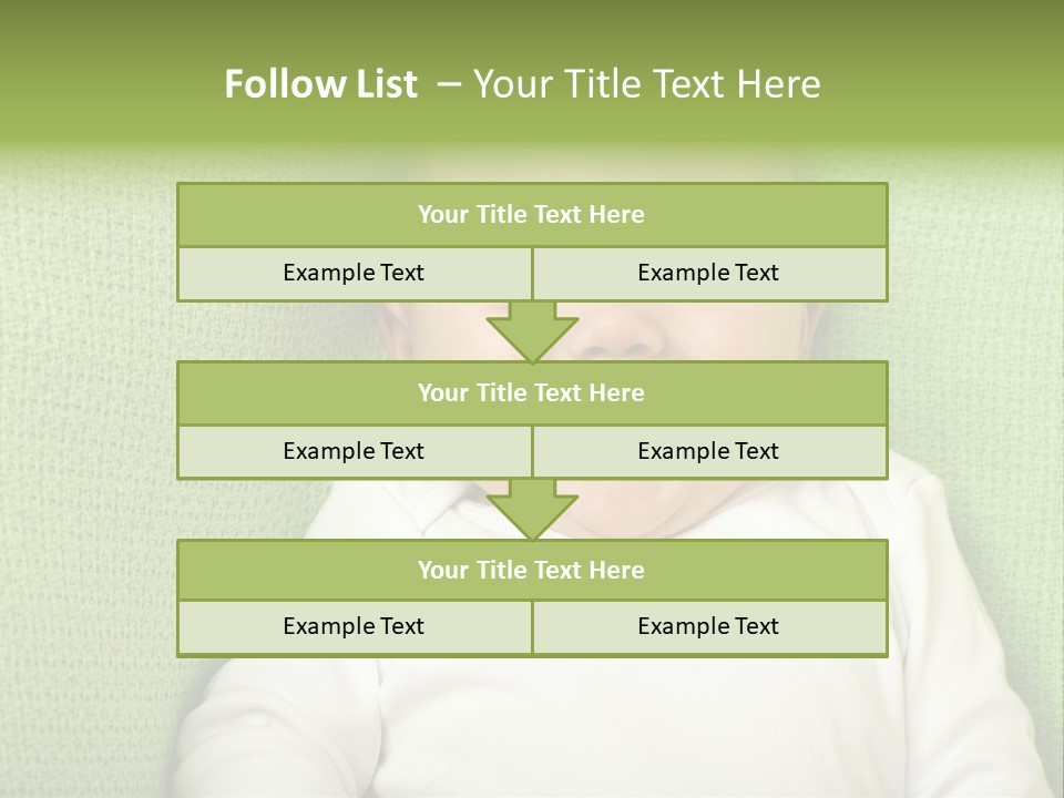 Cute Happy Baby Boy Smiling On Green Background PowerPoint Template