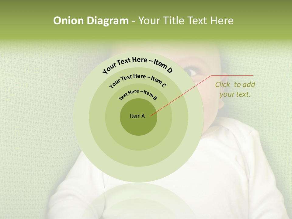 Cute Happy Baby Boy Smiling On Green Background PowerPoint Template