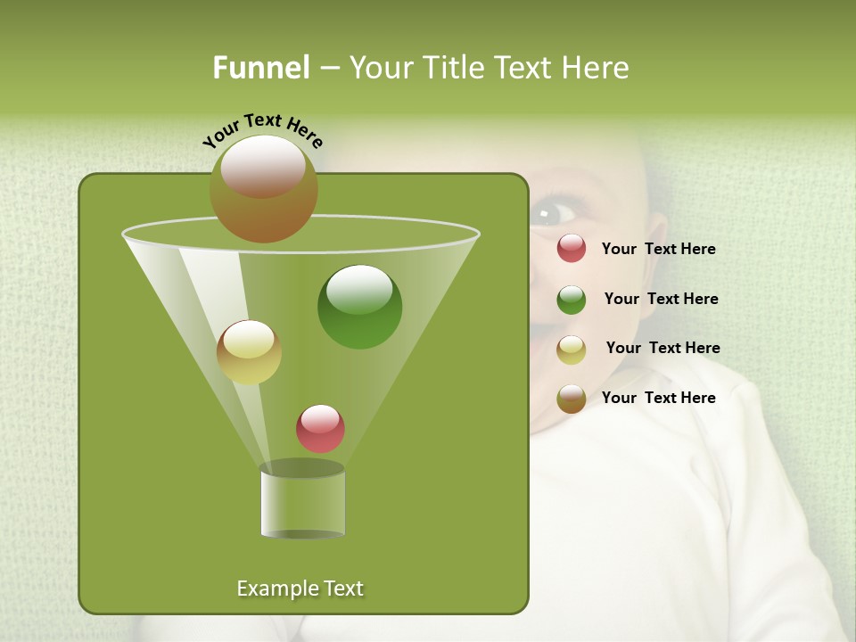 Cute Happy Baby Boy Smiling On Green Background PowerPoint Template