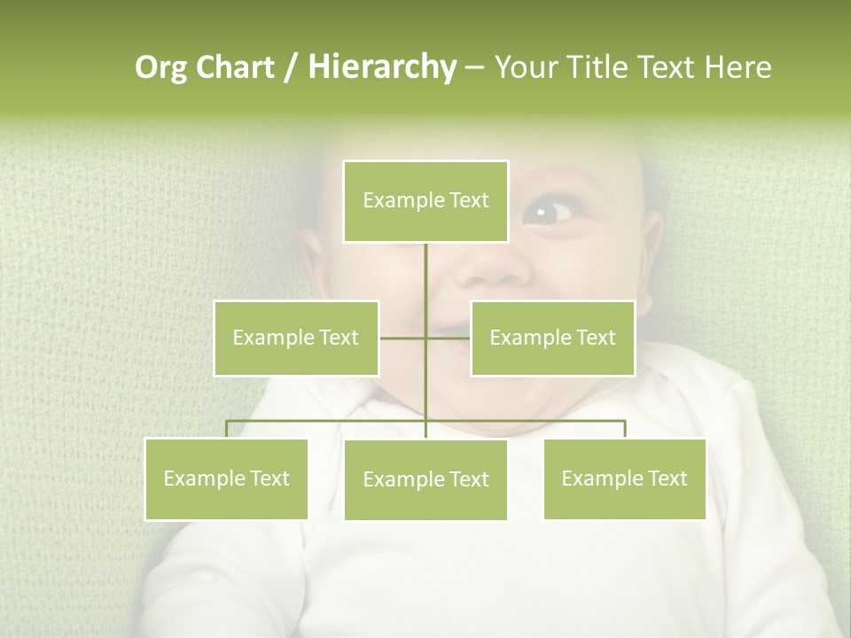 Cute Happy Baby Boy Smiling On Green Background PowerPoint Template