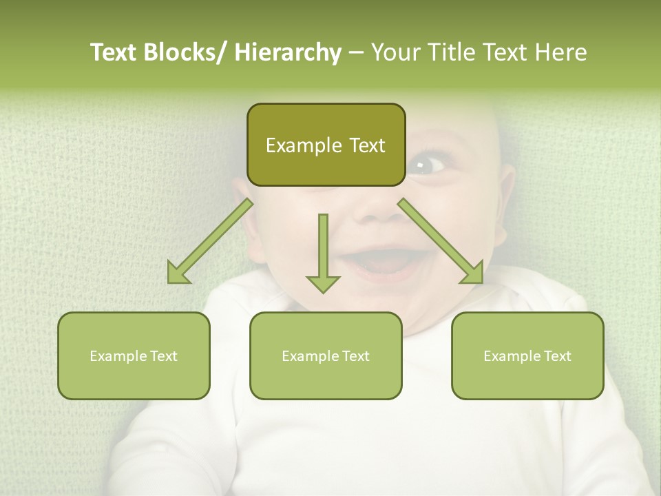 Cute Happy Baby Boy Smiling On Green Background PowerPoint Template