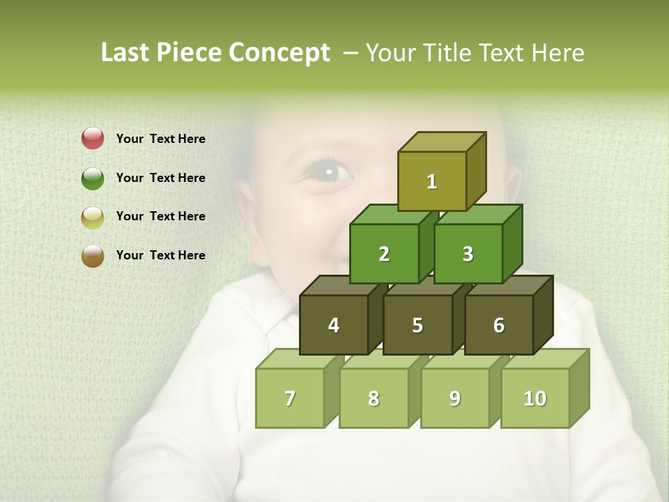 Cute Happy Baby Boy Smiling On Green Background PowerPoint Template