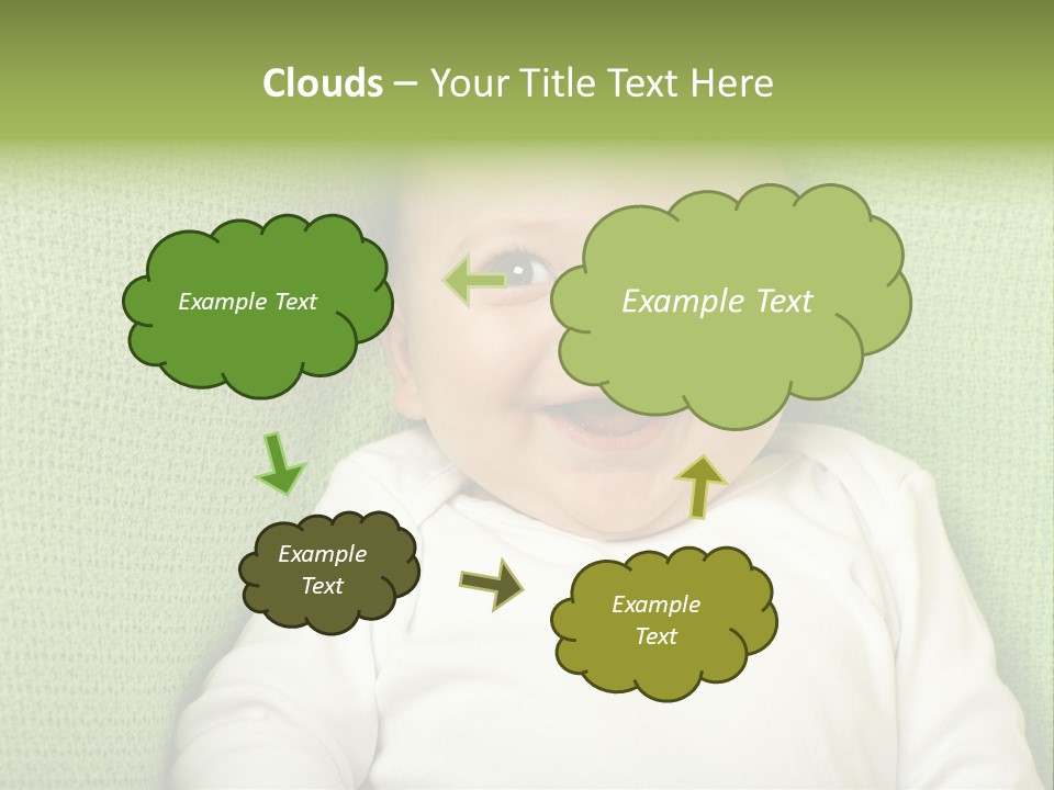 Cute Happy Baby Boy Smiling On Green Background PowerPoint Template