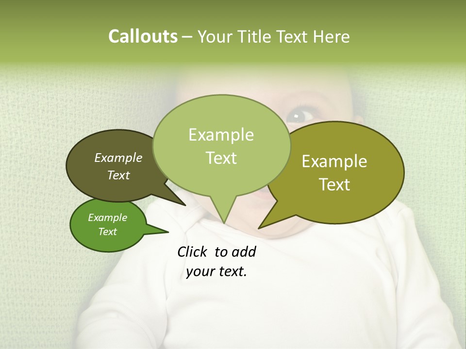 Cute Happy Baby Boy Smiling On Green Background PowerPoint Template