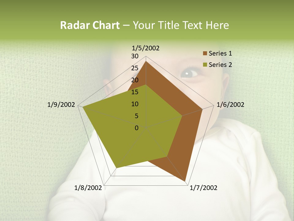 Cute Happy Baby Boy Smiling On Green Background PowerPoint Template
