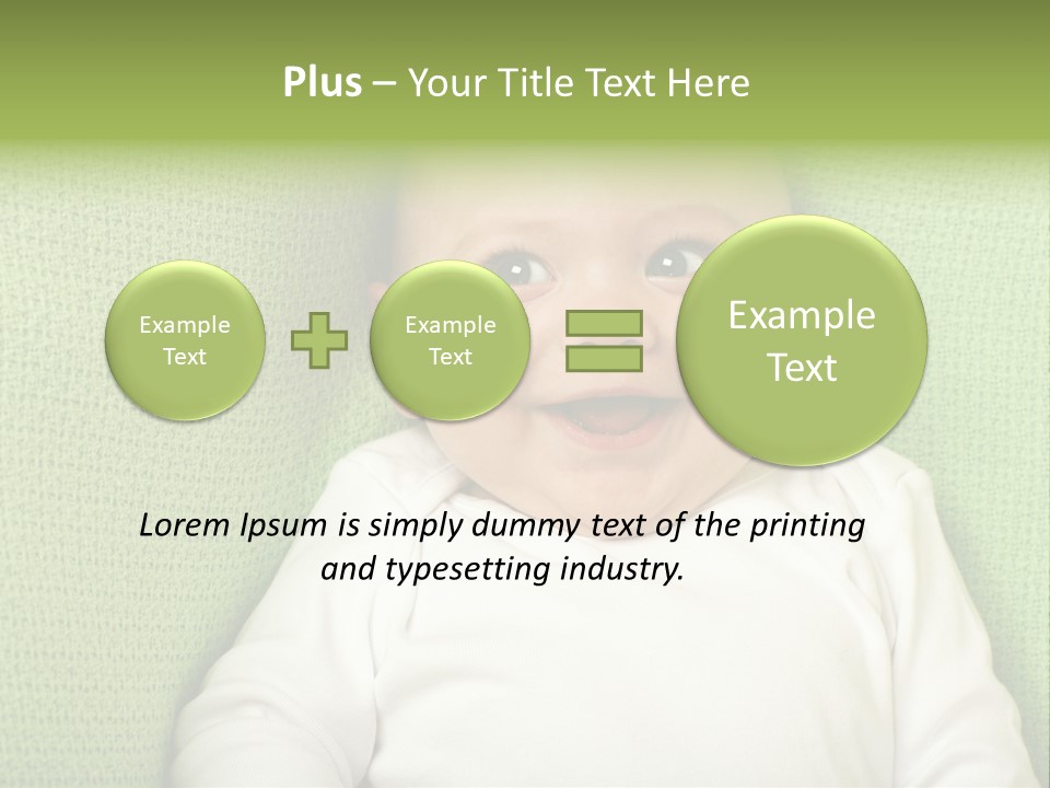 Cute Happy Baby Boy Smiling On Green Background PowerPoint Template