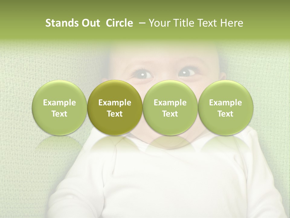 Cute Happy Baby Boy Smiling On Green Background PowerPoint Template