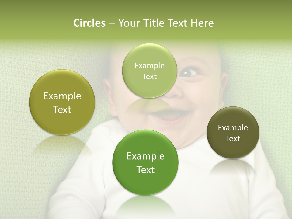 Cute Happy Baby Boy Smiling On Green Background PowerPoint Template