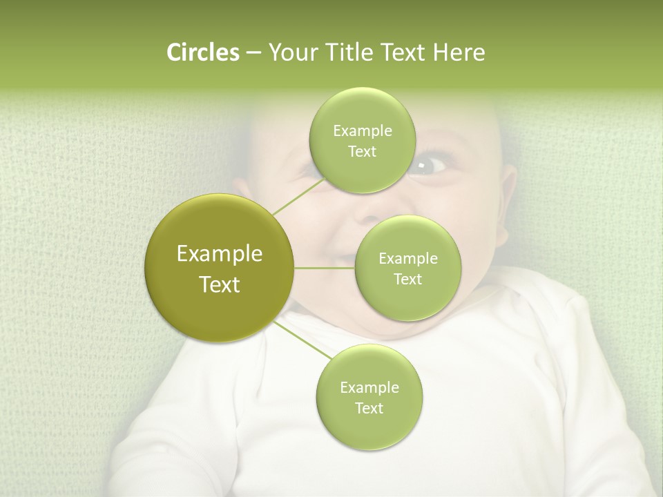 Cute Happy Baby Boy Smiling On Green Background PowerPoint Template