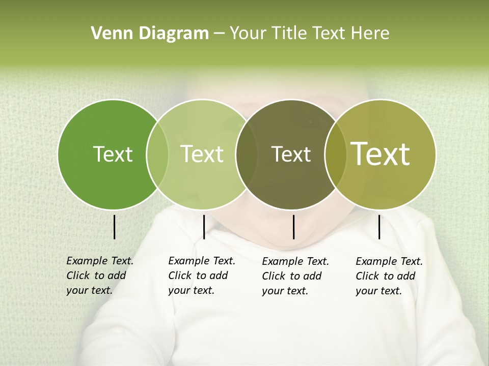 Cute Happy Baby Boy Smiling On Green Background PowerPoint Template