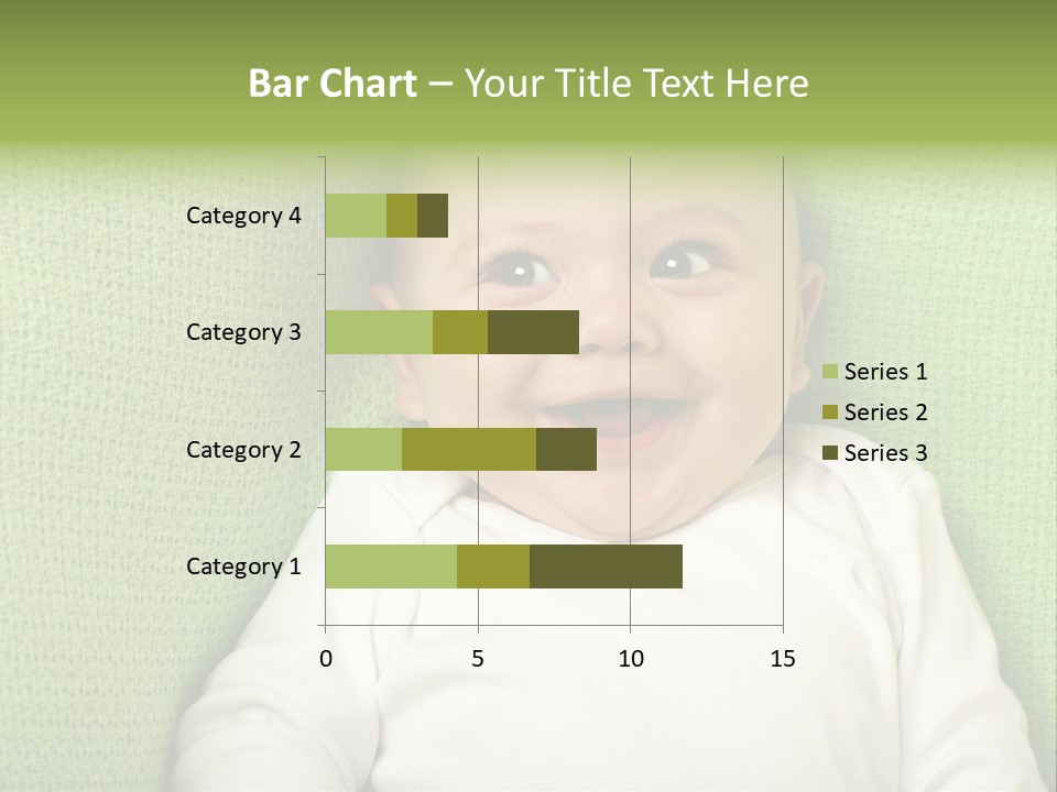 Cute Happy Baby Boy Smiling On Green Background PowerPoint Template