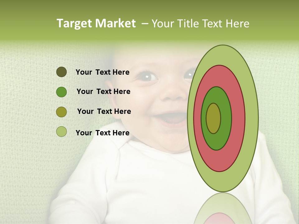 Cute Happy Baby Boy Smiling On Green Background PowerPoint Template