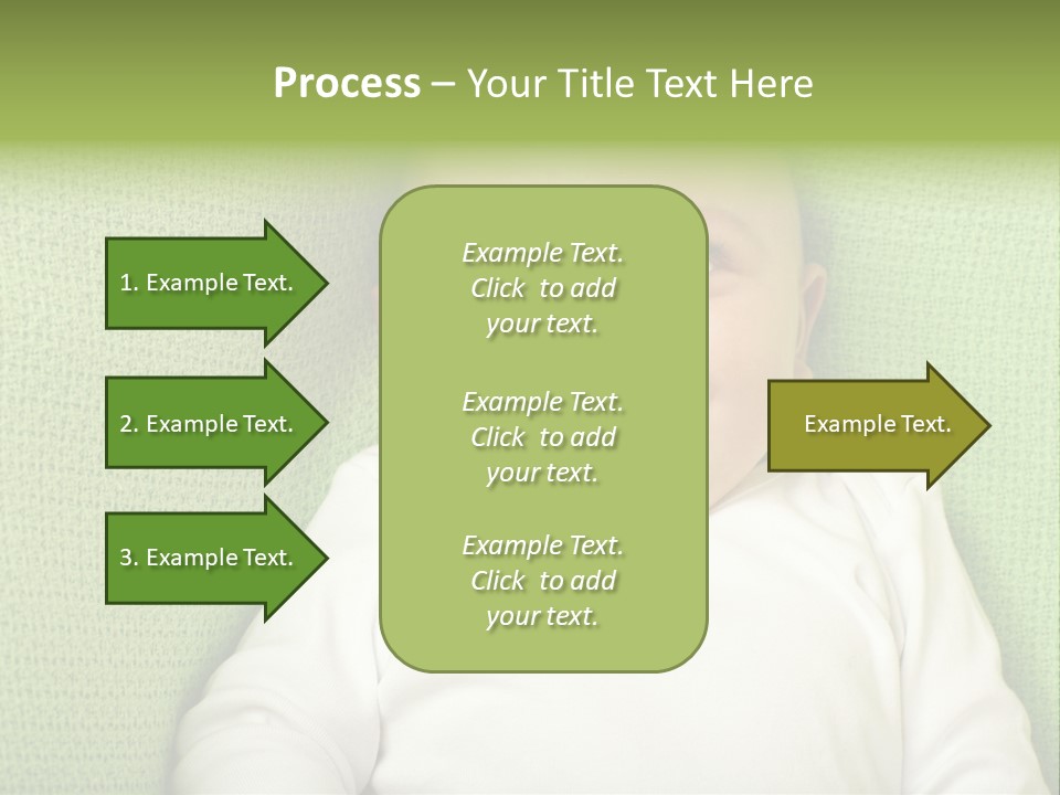Cute Happy Baby Boy Smiling On Green Background PowerPoint Template