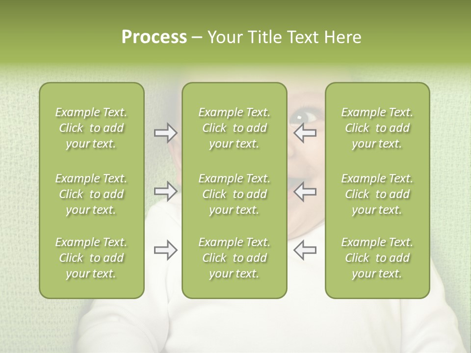 Cute Happy Baby Boy Smiling On Green Background PowerPoint Template