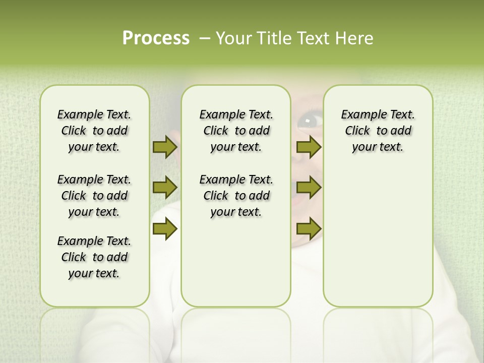 Cute Happy Baby Boy Smiling On Green Background PowerPoint Template