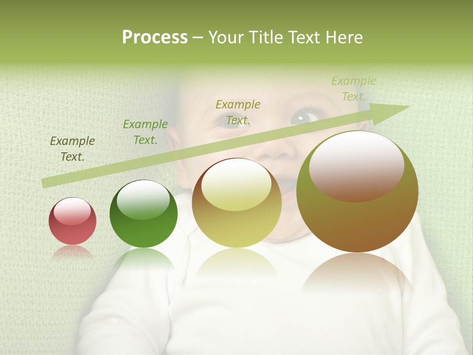 Cute Happy Baby Boy Smiling On Green Background PowerPoint Template