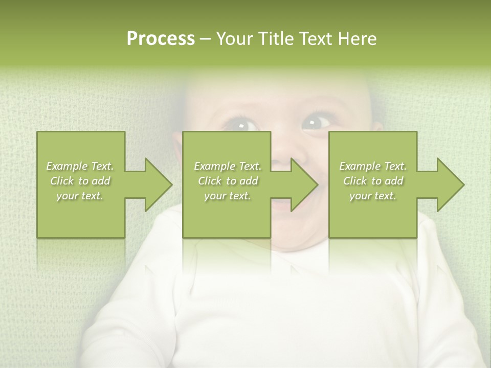 Cute Happy Baby Boy Smiling On Green Background PowerPoint Template