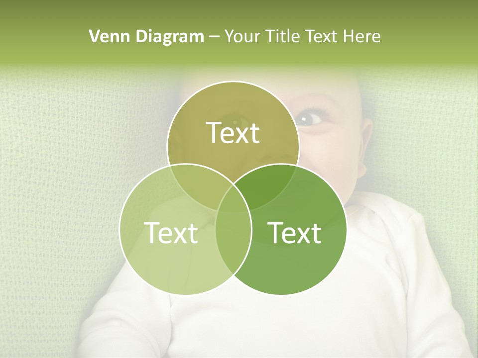 Cute Happy Baby Boy Smiling On Green Background PowerPoint Template