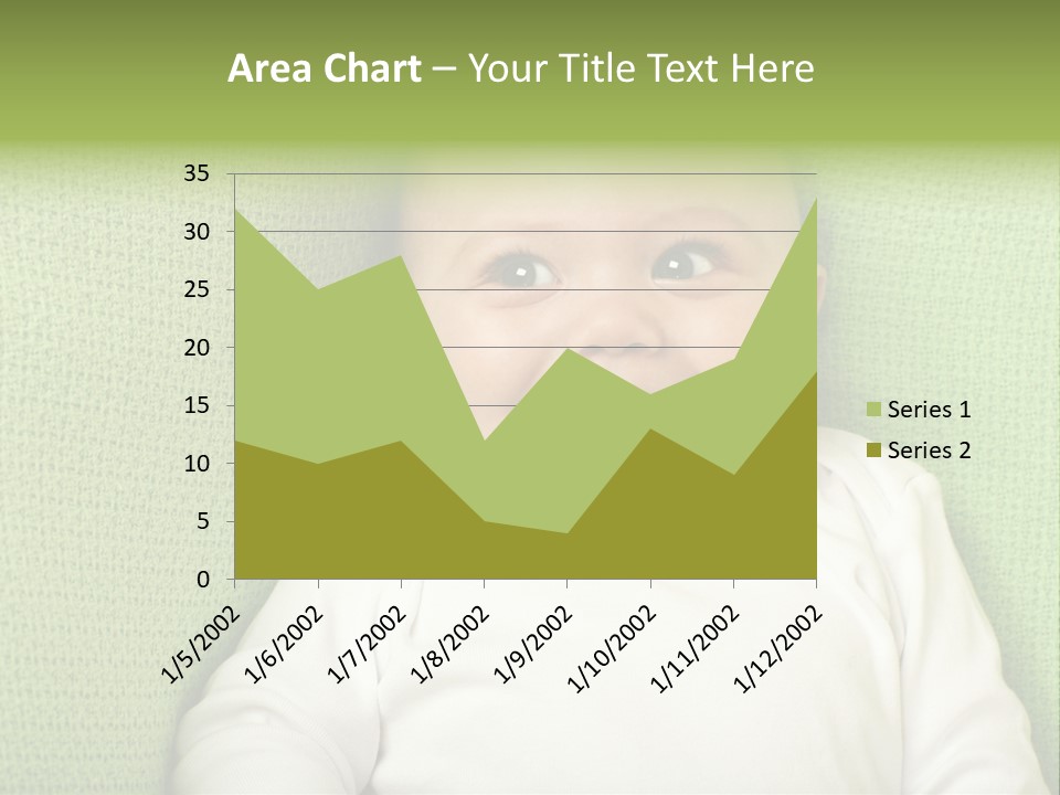 Cute Happy Baby Boy Smiling On Green Background PowerPoint Template